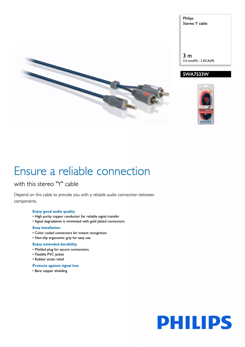 Page 1 de la notice Brochure Philips SWA7533W