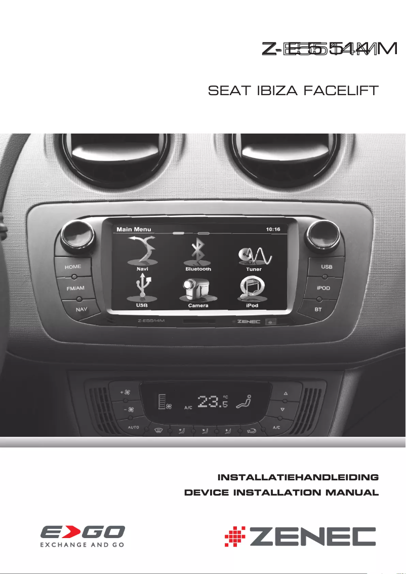 Page 1 de la notice Manuel utilisateur Zenec Z-E5514M