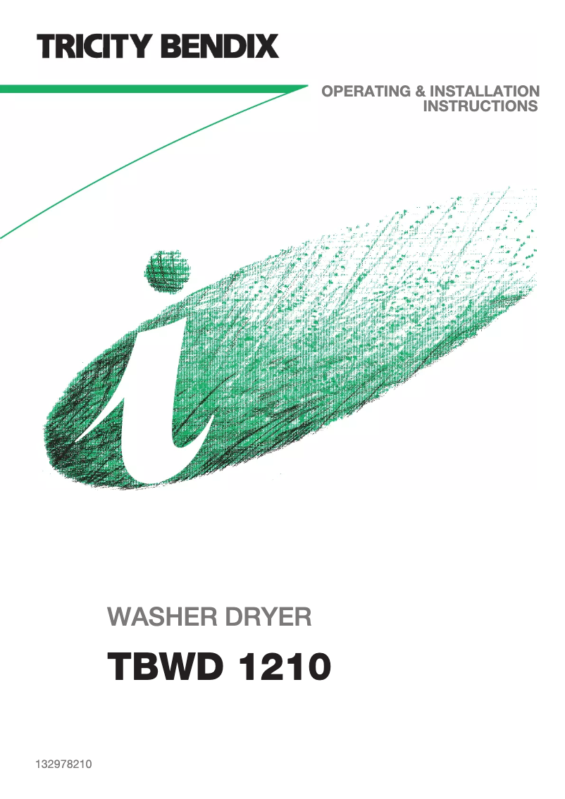 Page n°1 - Manuel utilisateur Tricity Bendix TBWD1210