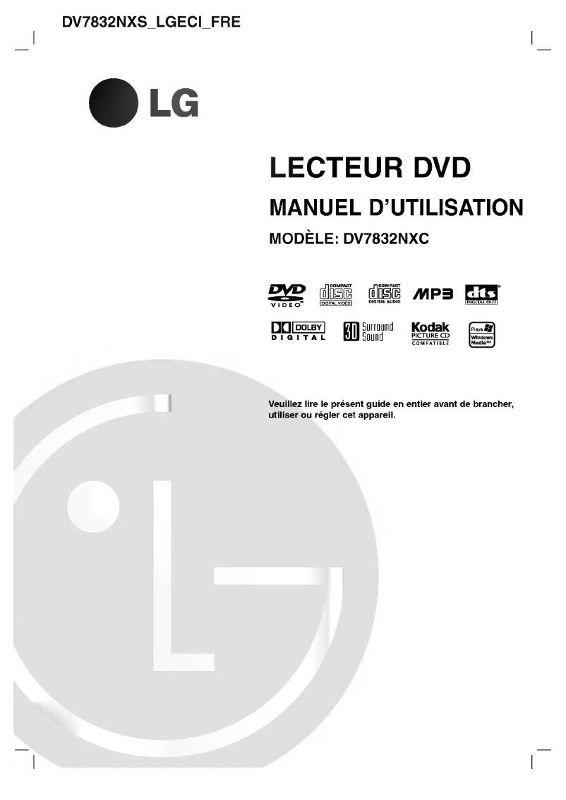 Page n°1 - Manuel utilisateur LG DV7832NXS