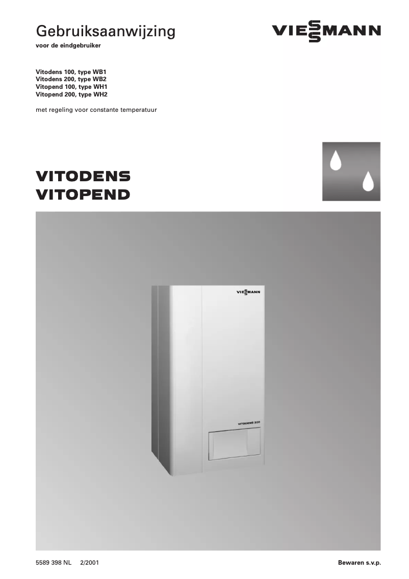 Page 1 de la notice Manuel utilisateur Viessmann Vitodens 200 WB2