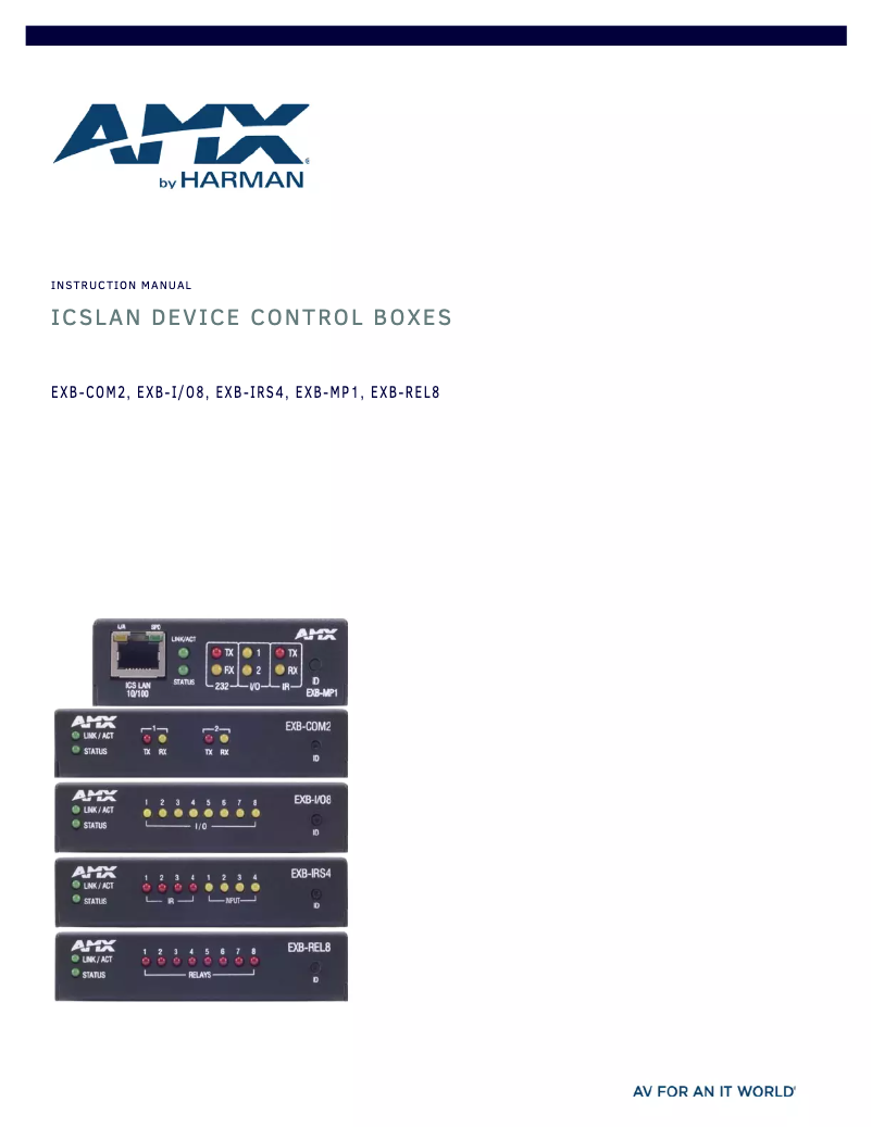 Image de la première page du manuel de l'appareil EXB-REL8