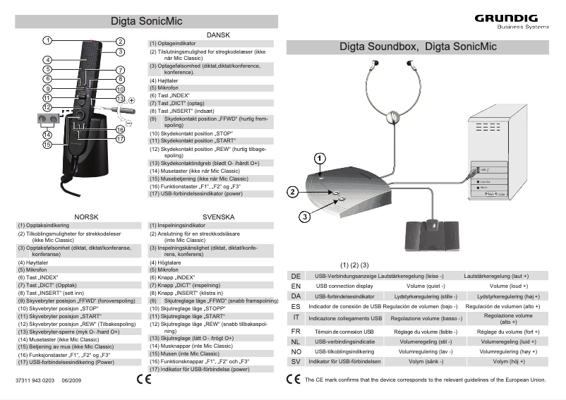Página 1 del manual Manual de usuario Grundig Digta SonicMic PFT1700