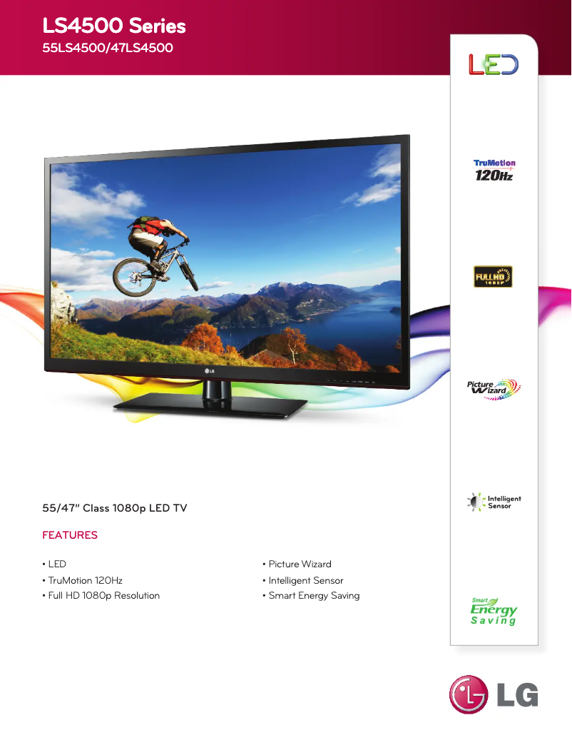 Page n°1 - Fiche technique LG 55LS4500