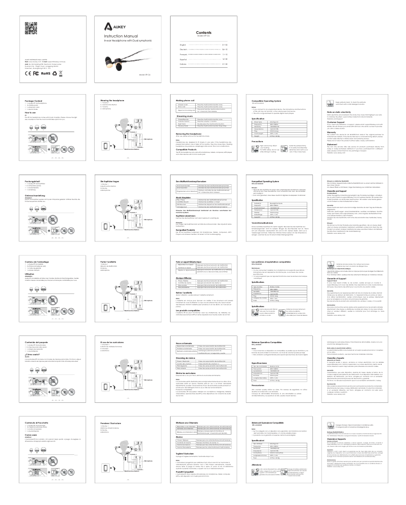Page 1 of the manual User Manual Aukey CC-T8
