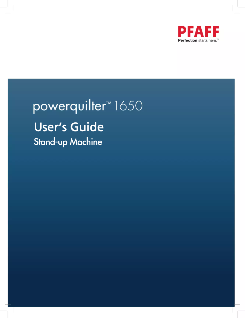 Page 1 of the manual User Manual Pfaff Powerquilter 1650