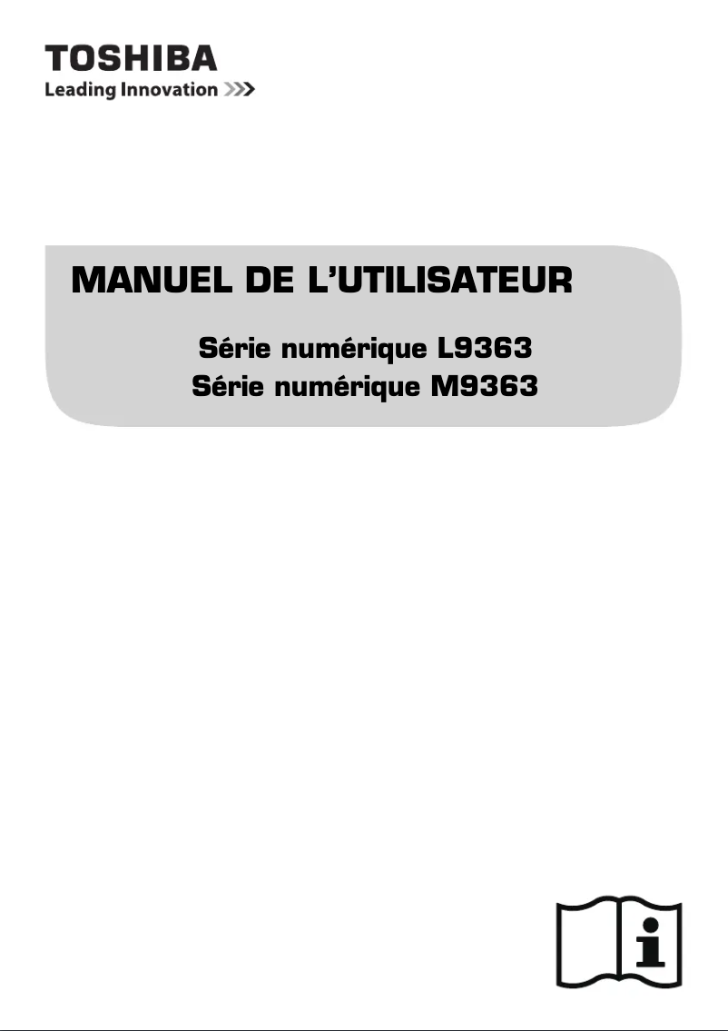 Page 1 de la notice Manuel utilisateur Toshiba 58M9363DG