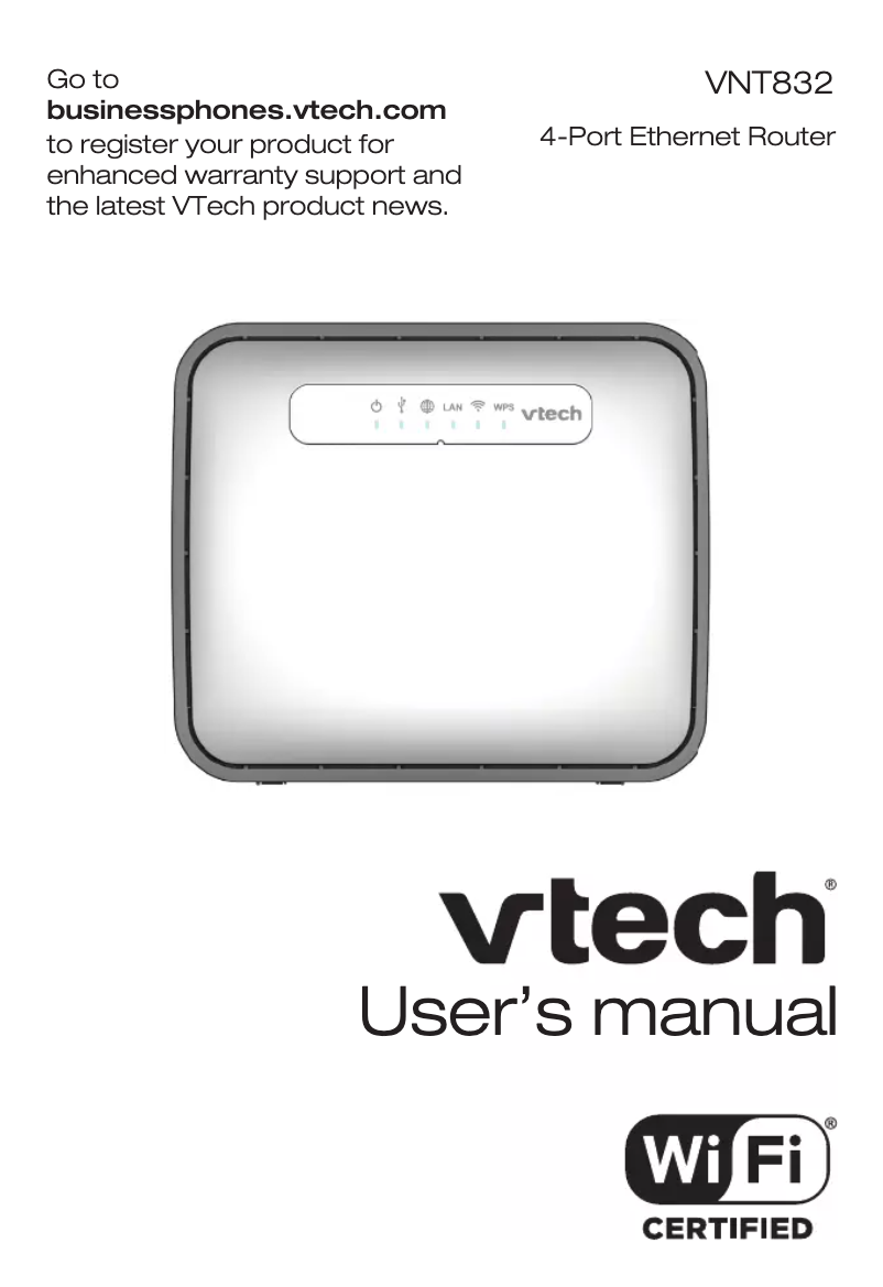 Página 1 del manual Manual de usuario Vtech VNT832