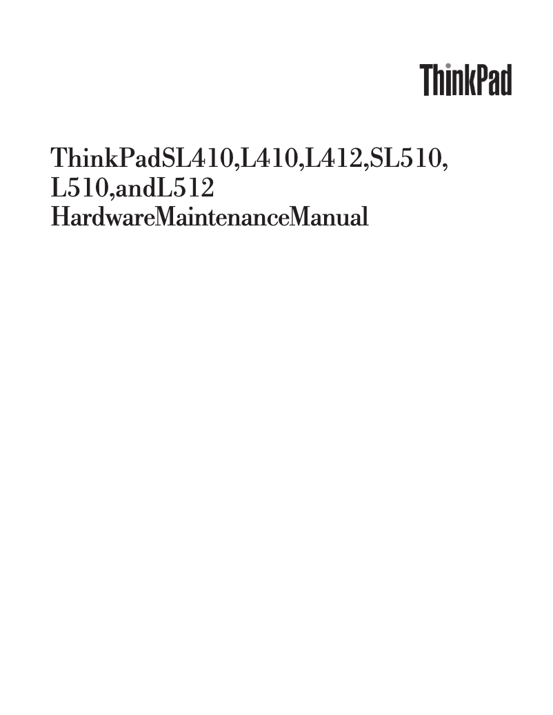 Image de la première page du manuel de l'appareil ThinkPad L512
