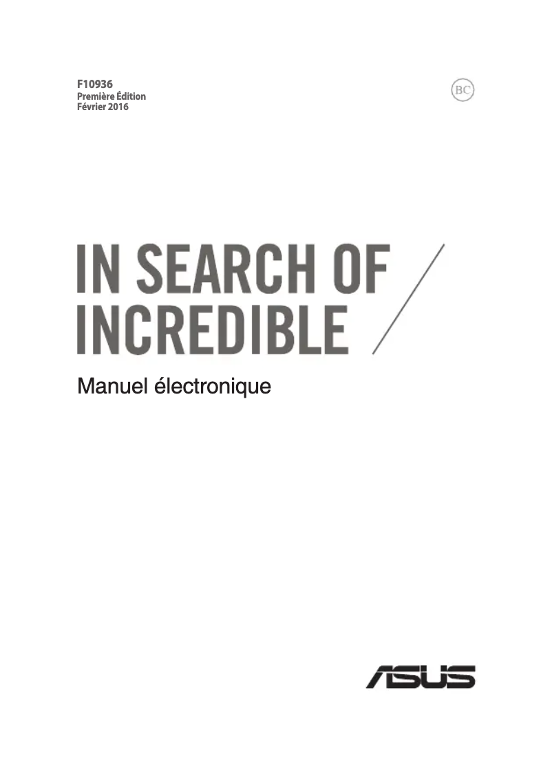 Page 1 de la notice Manuel utilisateur Asus Transformer T302CA