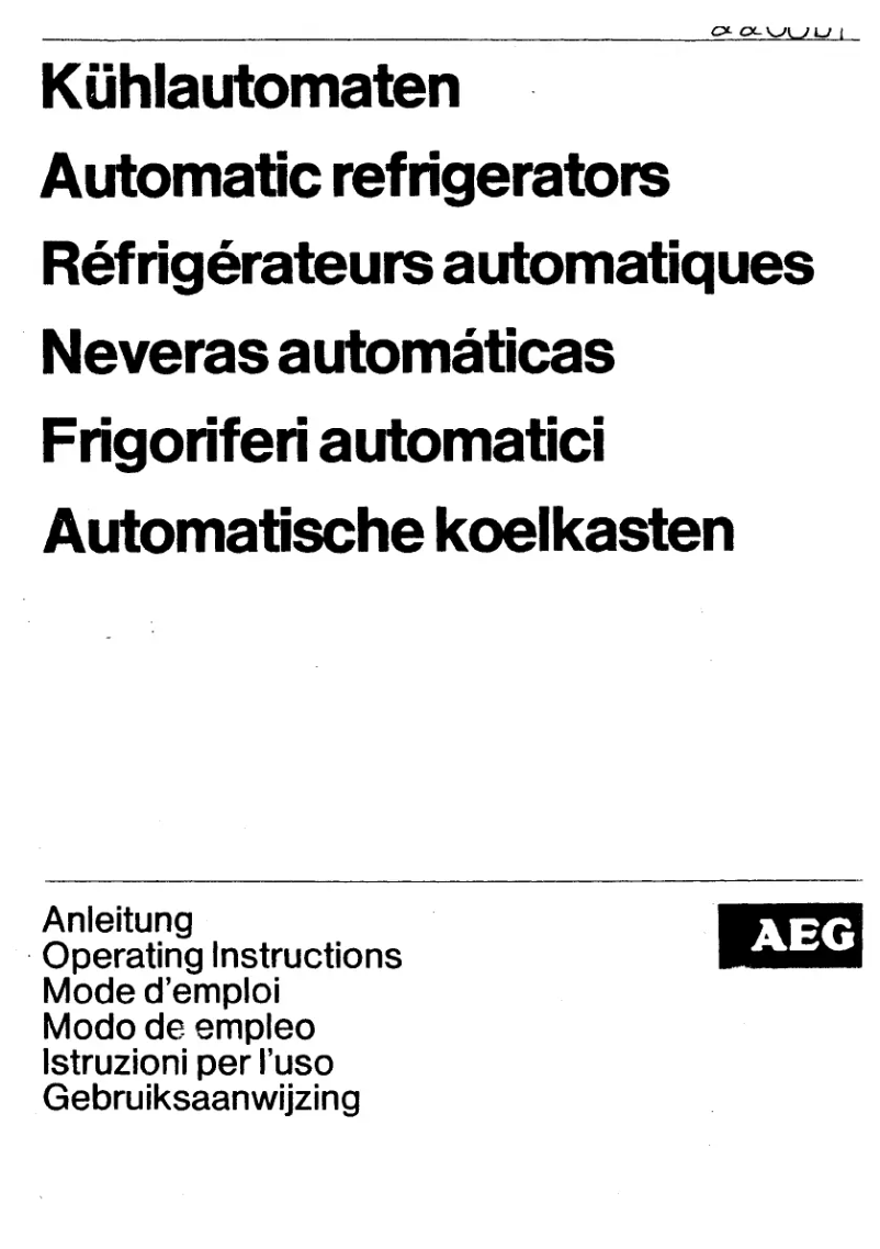 Page n°1 - Manuel utilisateur AEG Santo 2200 DT