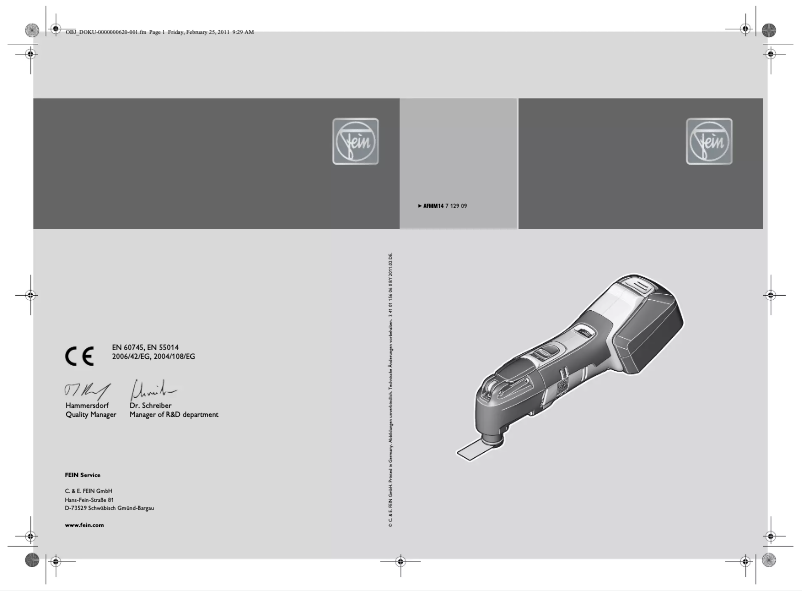 Image de la première page du manuel de l'appareil AFMM 14