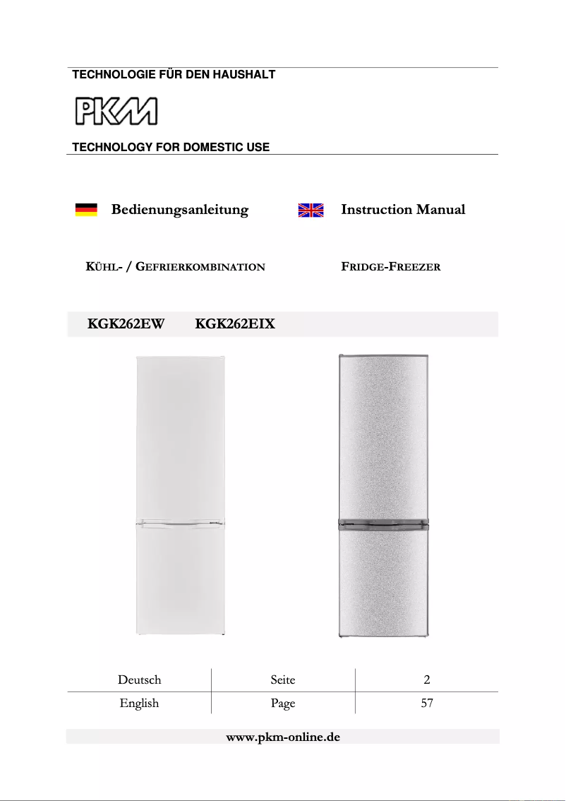 Image de la première page du manuel de l'appareil KGK262EIX