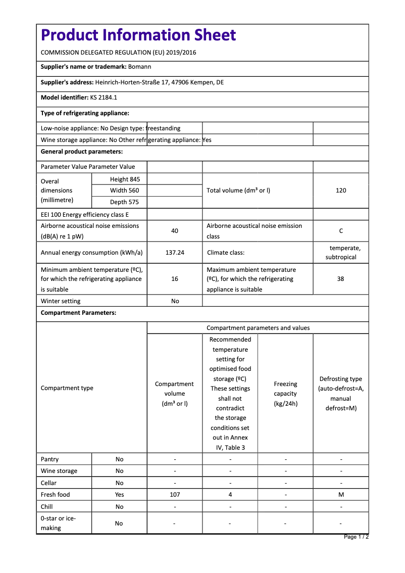 Image de la première page du manuel de l'appareil KS 2184.1