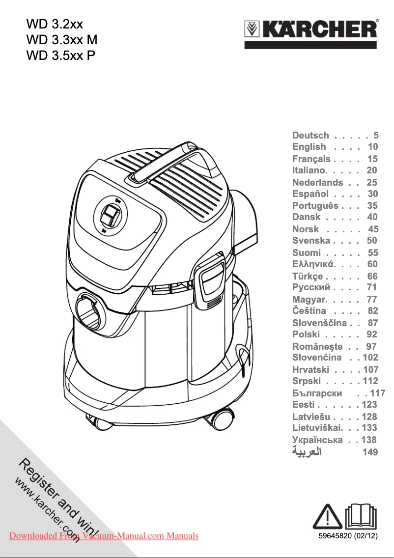 Page 1 de la notice Manuel utilisateur Kärcher WD 3300 M