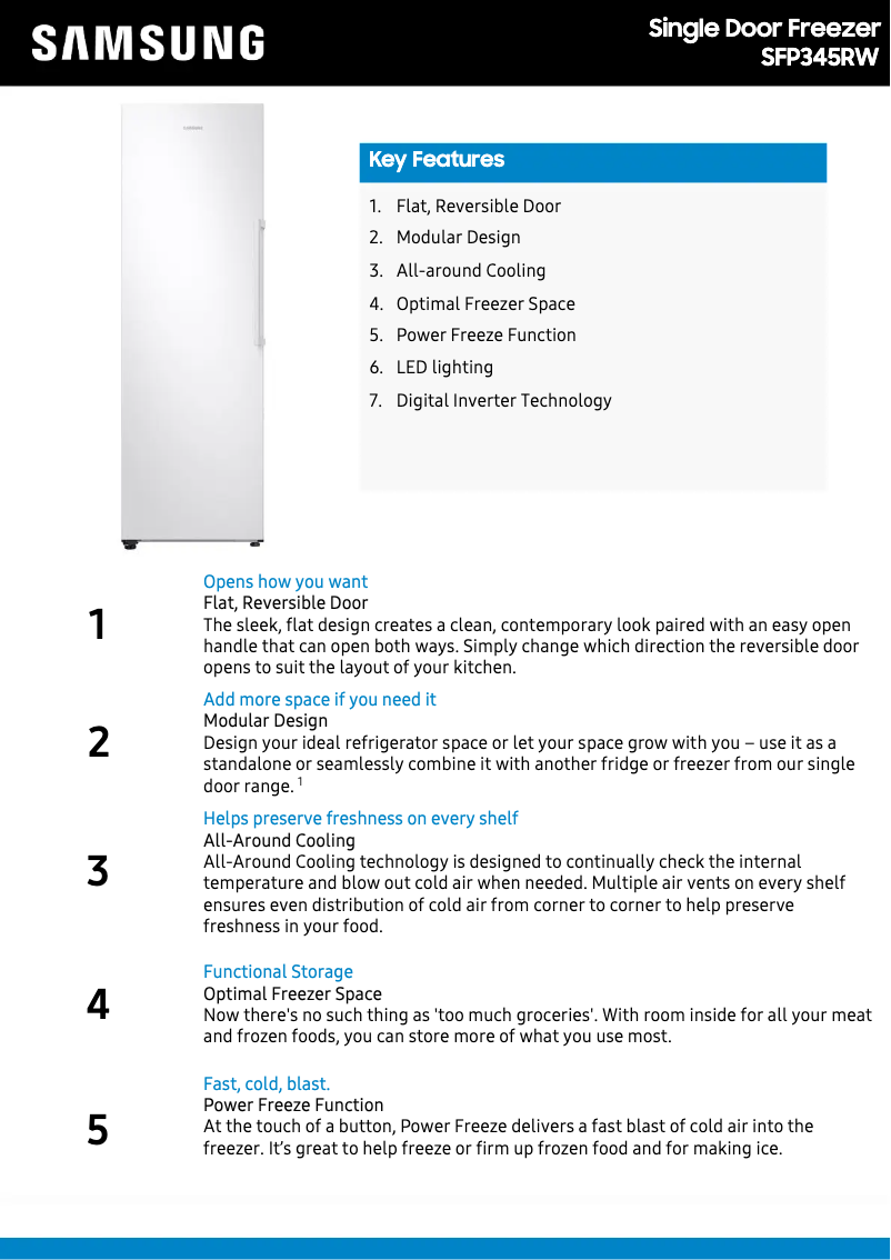 Page n°1 - Fiche technique Samsung SFP345RW