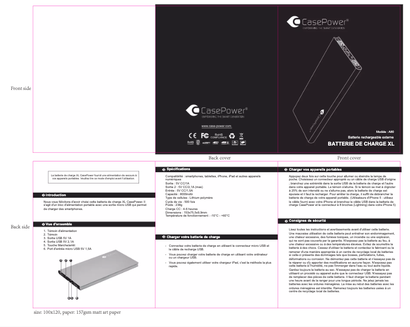 Página 1 del manual Manual de usuario CasePower A80