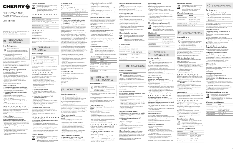 Page 1 de la notice Manuel utilisateur Cherry WheelMouse