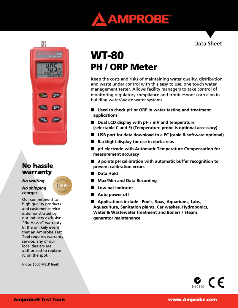 Image de la première page du manuel de l'appareil WT-80