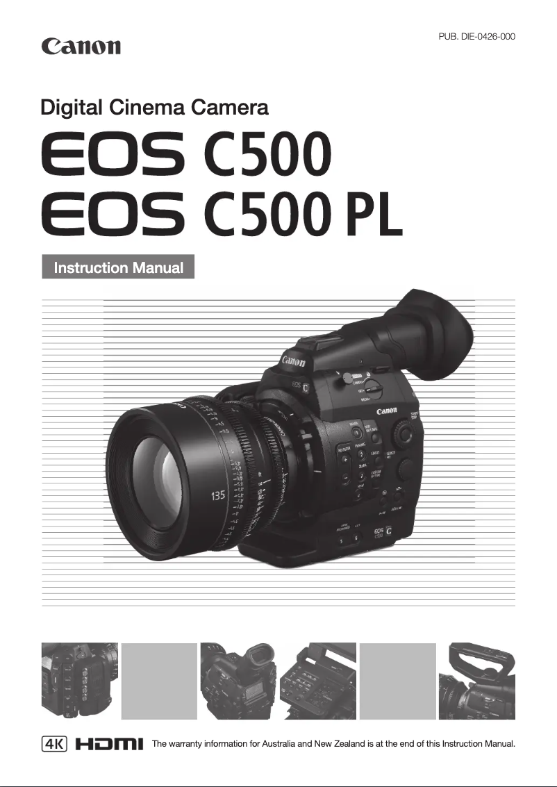 Page n°1 - Manuel utilisateur Canon EOS C500 EF
