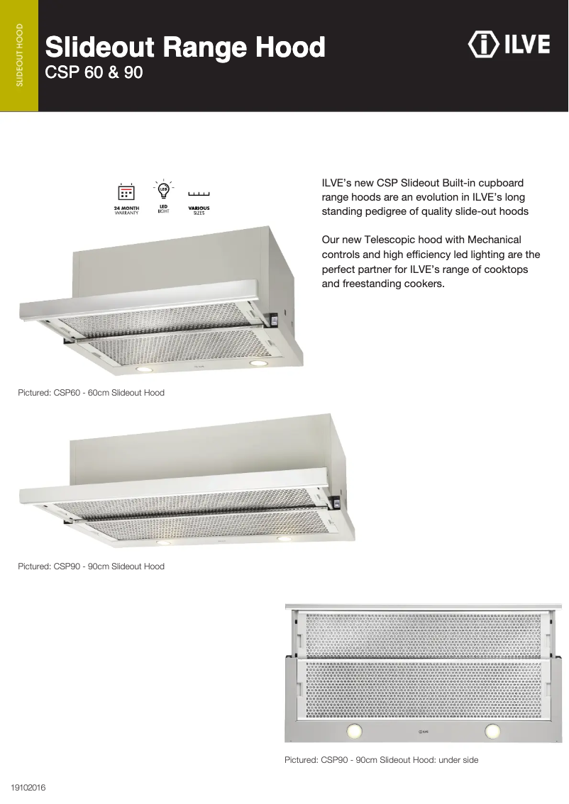 Page n°1 - Fiche technique Ilve CSP90
