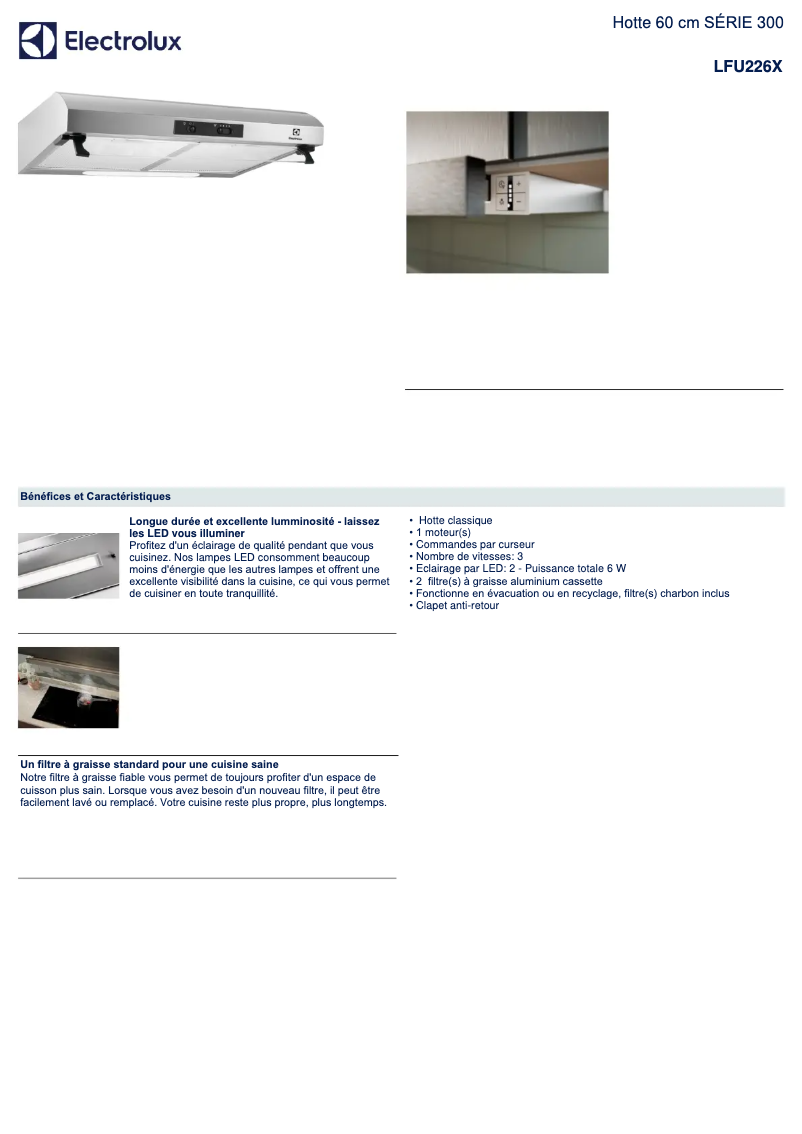 Image de la première page du manuel de l'appareil LFU226X