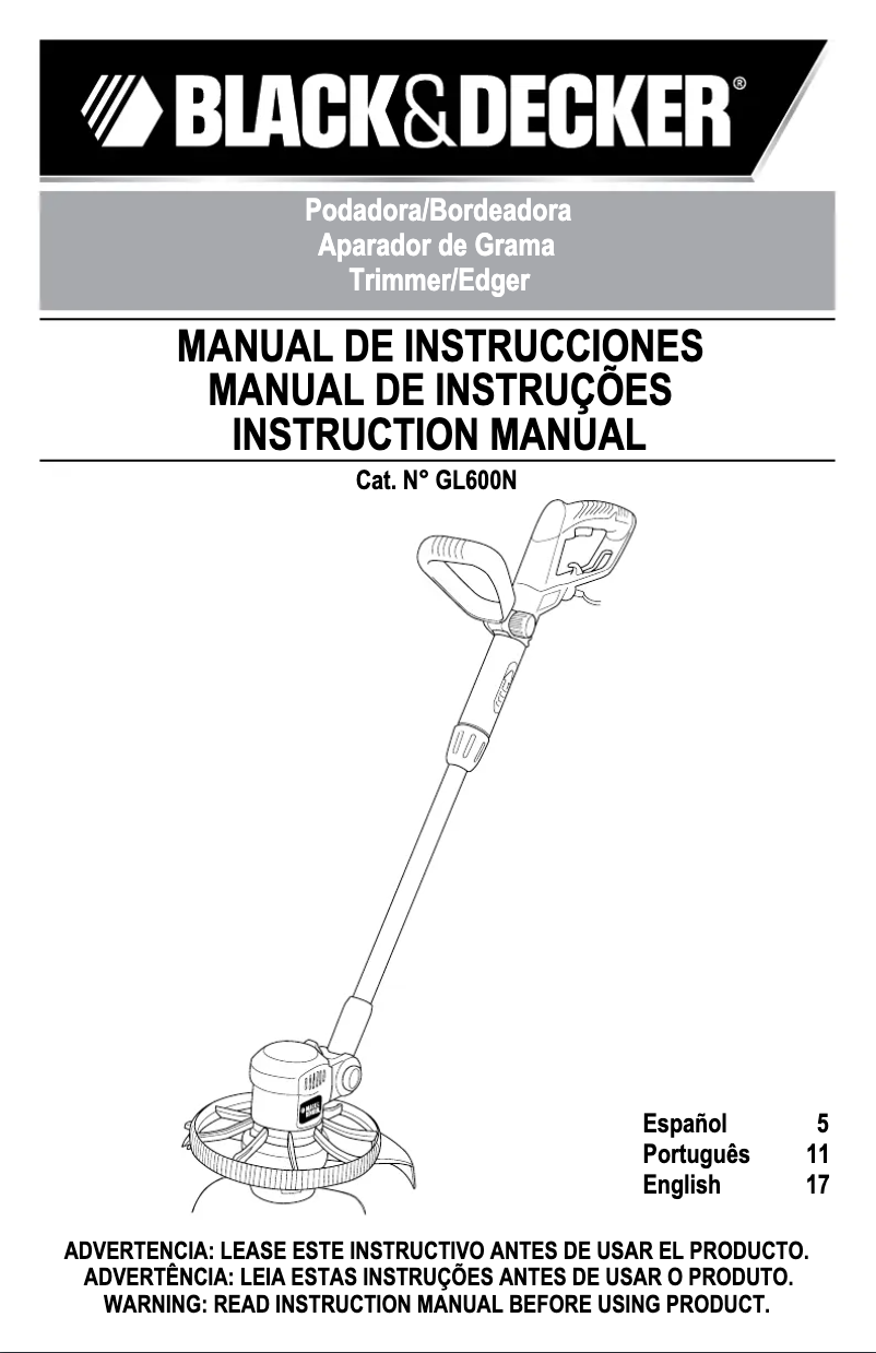 Page n°1 - Manuel utilisateur Black & Decker GL600N