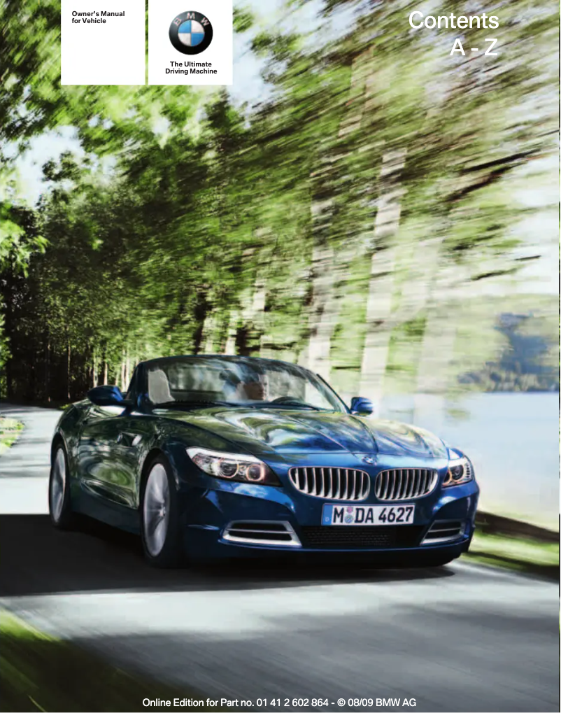 Image de la première page du manuel de l'appareil Z4 sDrive30i Roadster without iDrive (2010)