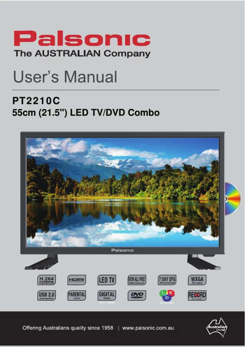 Page n°1 - Manuel utilisateur Palsonic PT2210C