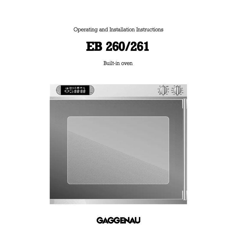 Página 1 del manual Manual de usuario Gaggenau EB 261 101