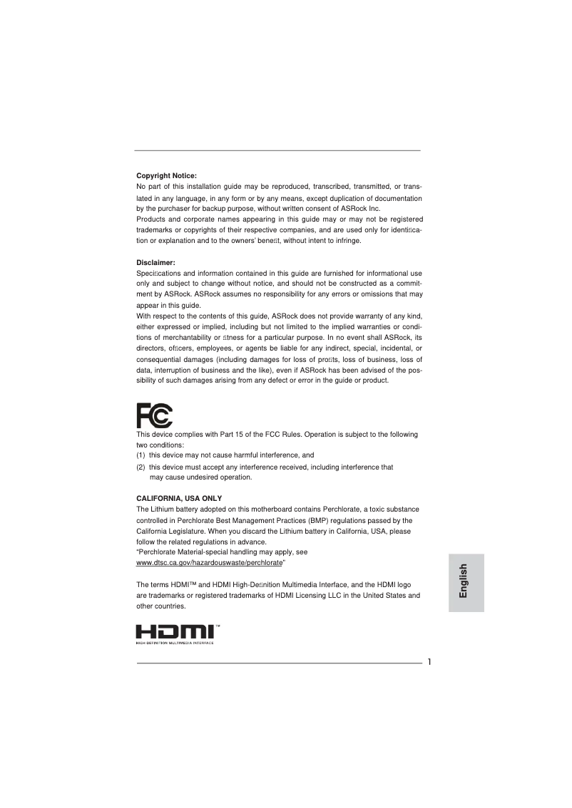 Page n°1 - Manuel utilisateur Asrock 880GMH/USB3