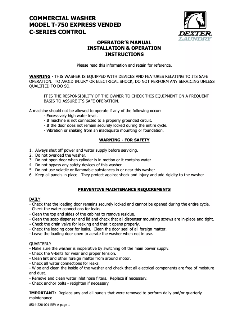 Image de la première page du manuel de l'appareil T-750 Express