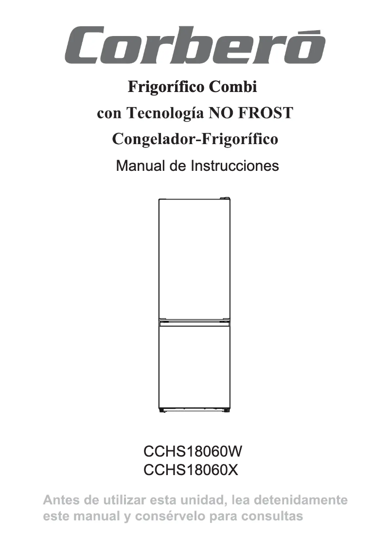 Page 1 de la notice Manuel utilisateur Corbero CCHS18060X