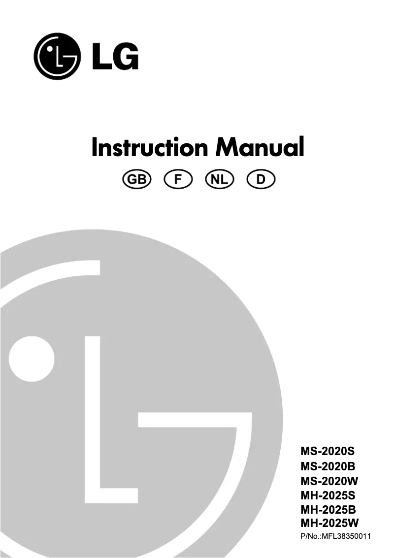 Page n°1 - Manuel utilisateur LG MS-2020S