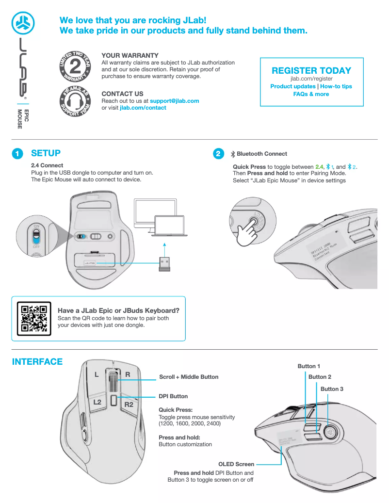 Page n°1 - Manuel utilisateur JLab Epic