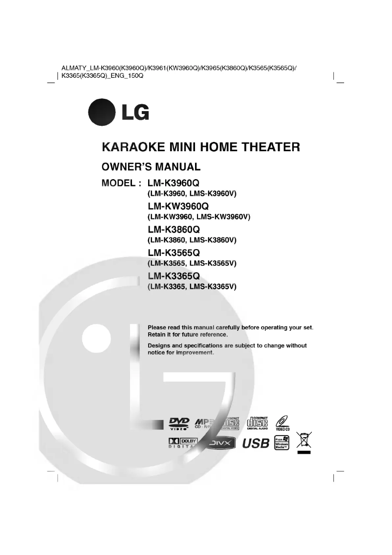 Page 1 de la notice Manuel utilisateur LG LM-K3860Q