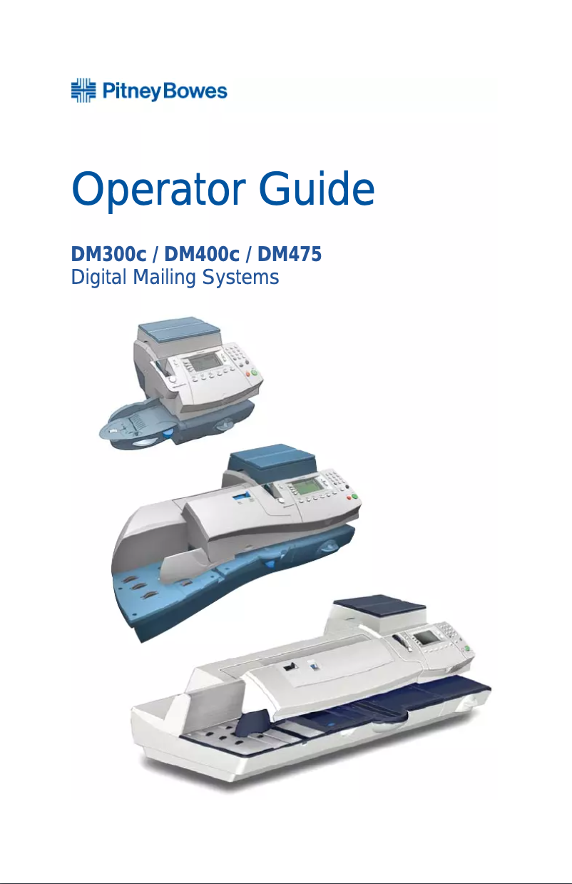 Page n°1 - Manuel utilisateur Pitney Bowes DM300c