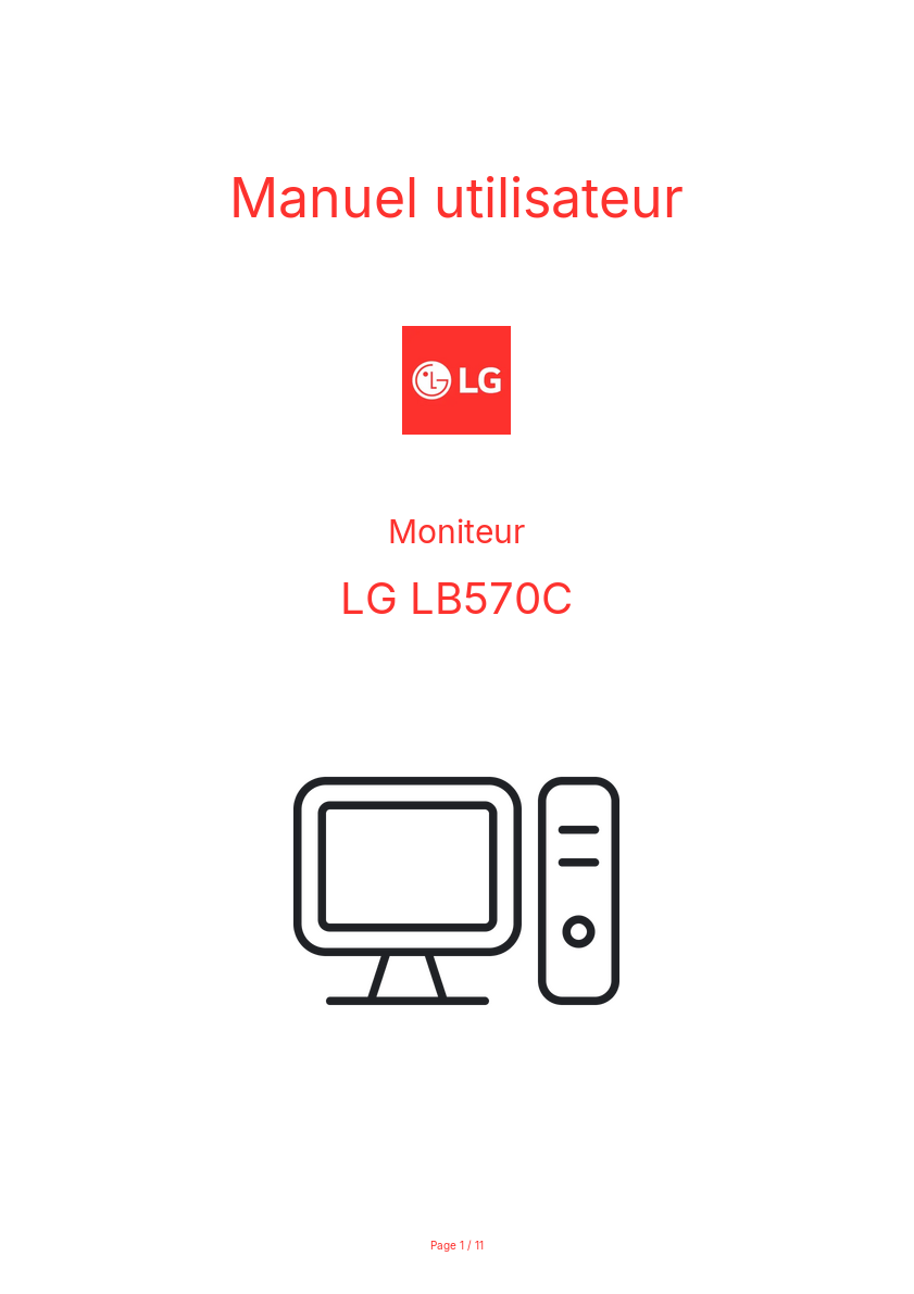 Page n°1 - Manuel utilisateur LG LB570C