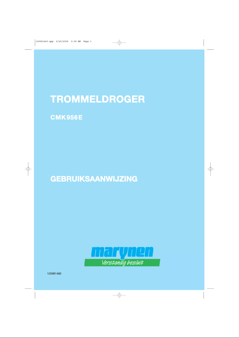 Page 1 de la notice Manuel utilisateur Marynen CMK 956