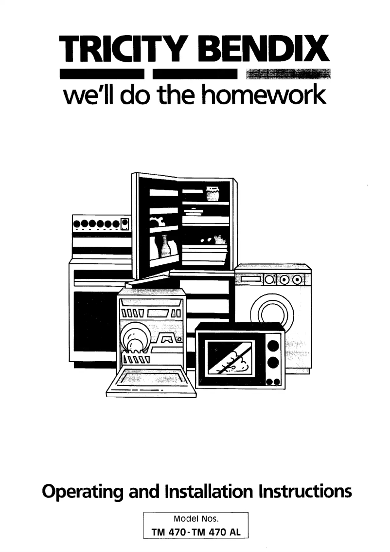 Page 1 de la notice Manuel utilisateur Tricity Bendix TM 470 AL