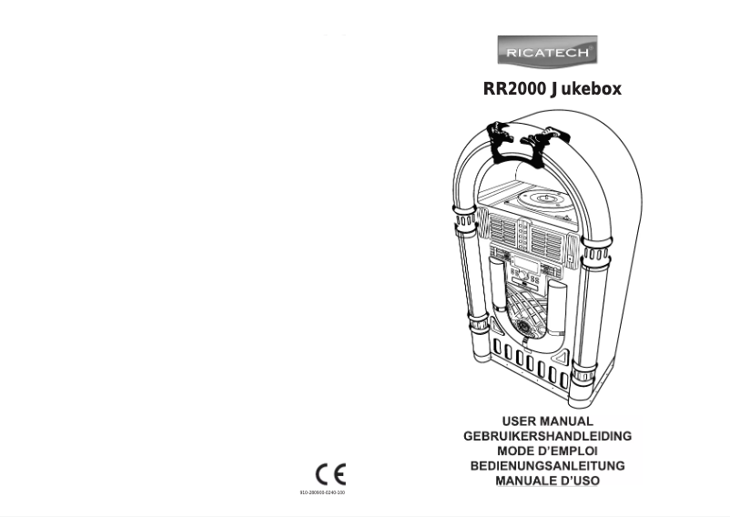 Page 1 de la notice Manuel utilisateur Ricatech RR2200 XXL