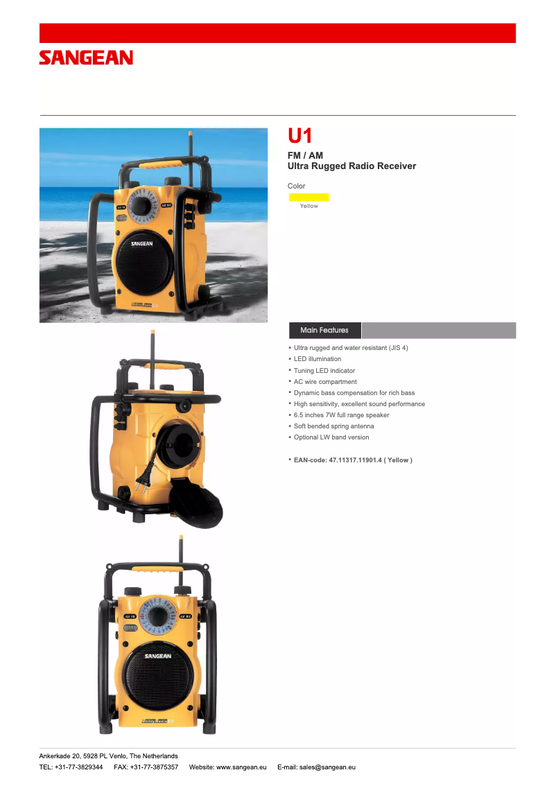 Image de la première page du manuel de l'appareil U1