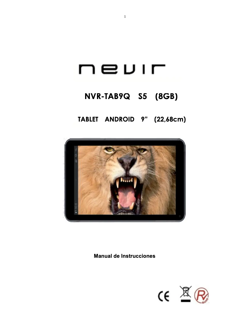 Page n°1 - Manuel utilisateur Nevir NVR-TAB9Q S5