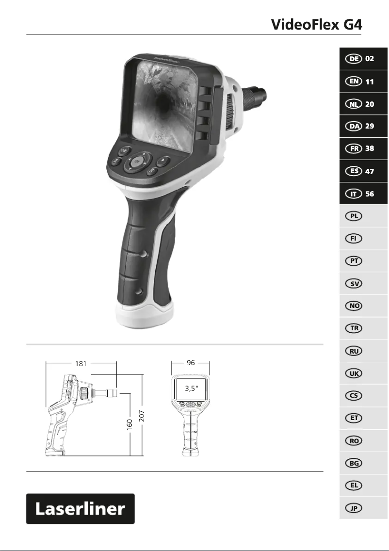 Image de la première page du manuel de l'appareil VideoFlex G4 Fix