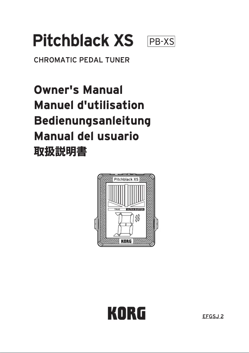 Page 1 de la notice Manuel utilisateur Korg Pitchblack XS