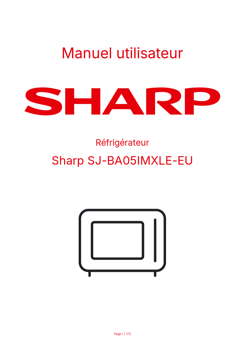 Page n°1 - Manuel utilisateur Sharp SJ-BA05IMXLE-EU