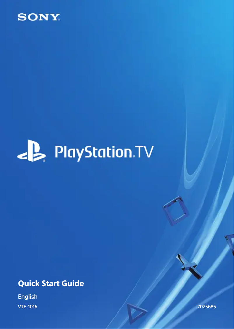 Page 1 de la notice Manuel utilisateur Sony PlayStation TV