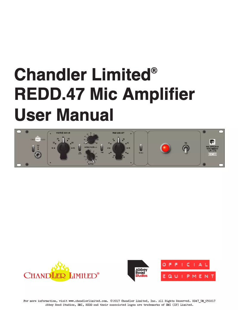 Page n°1 - Manuel utilisateur Chandler REDD.47