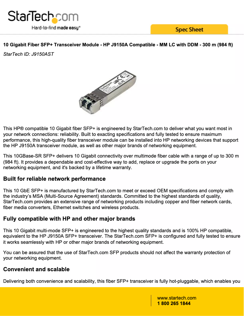 Page 1 de la notice Manuel utilisateur StarTech.com J9150AST