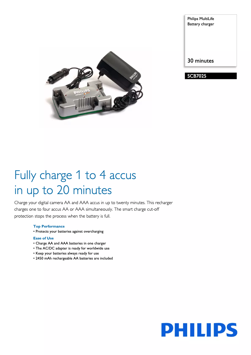 Page 1 de la notice Brochure Philips MultiLife SCB7025